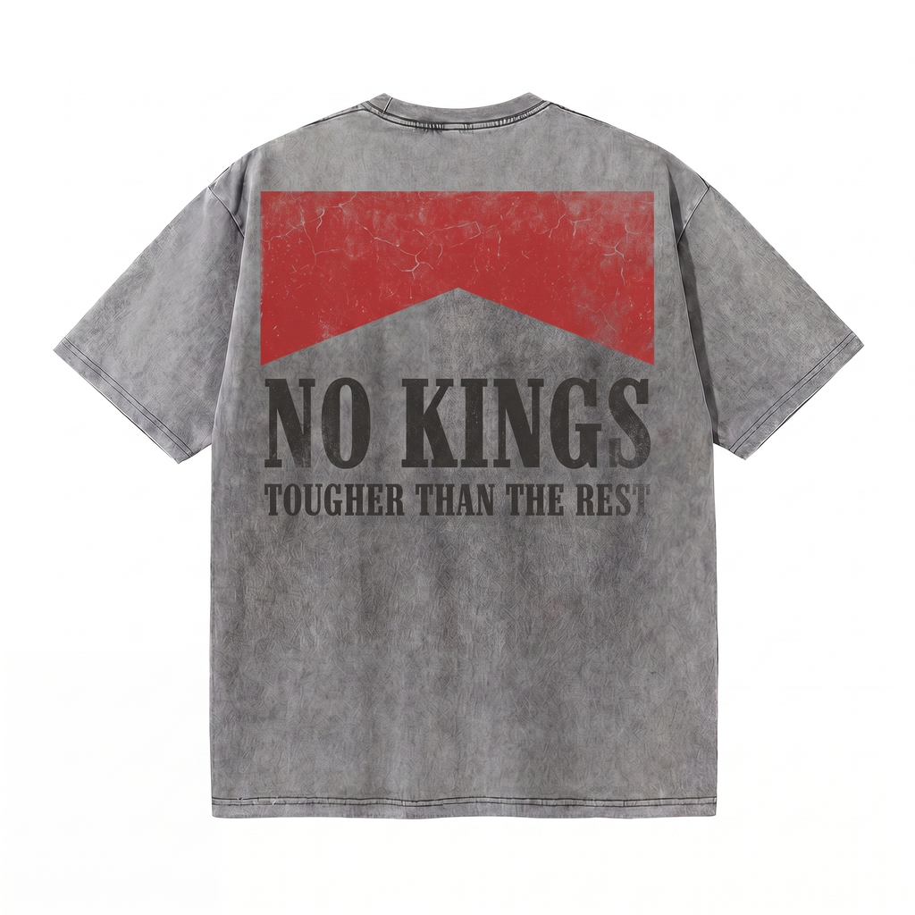 Lawless Row No Kings Tee | Anti-Establishment Washed Cotton Streetwear