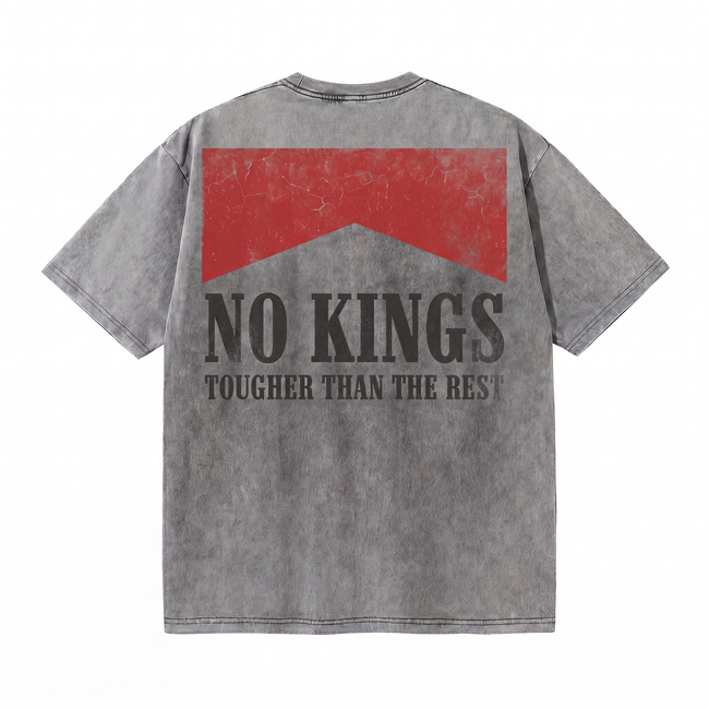 Lawless Row No Kings Tee | Anti-Establishment Washed Cotton Streetwear Hover Image
