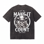 Lawless Row Make It Count Tee | Western Skull Washed Cotton Streetwear