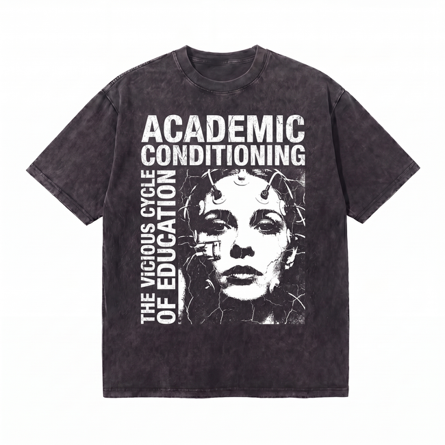 Lawless Row Academic Conditioning Tee | Anti-Establishment Washed Cotton Streetwear Hover Image