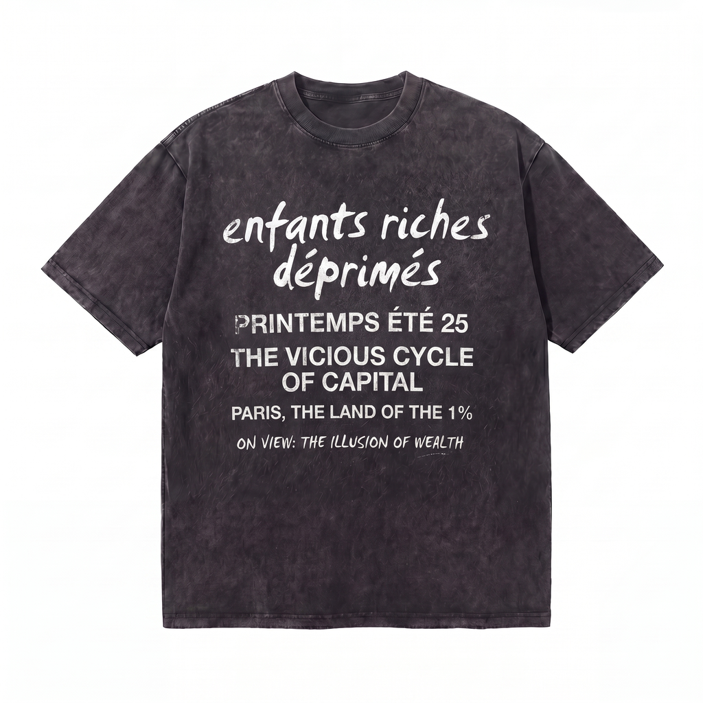 Lawless Row Enfants Riches Déprimés Tee | Parisian Anti-Capital Washed Cotton Streetwear