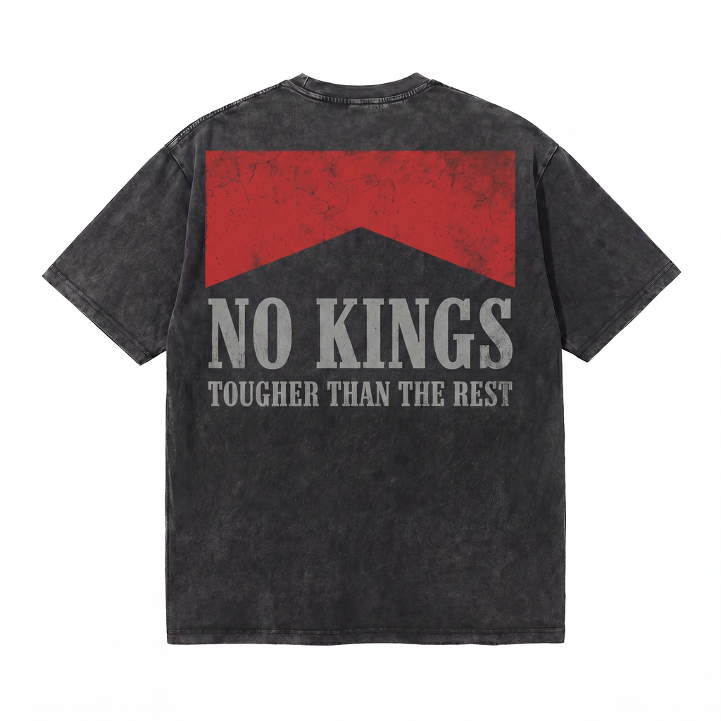 Lawless Row No Kings Tee | Anti-Establishment Washed Cotton Streetwear