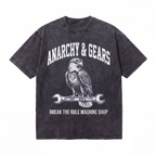 Lawless Row Anarchy & Gears Tee | Eagle Mechanic Washed Cotton Streetwear