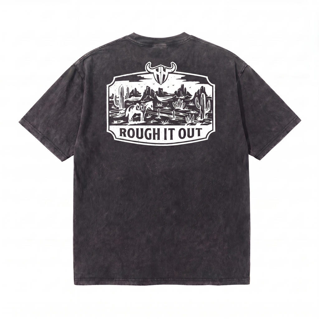 Lawless Row Rough It Out Tee | Western Desert Washed Cotton Streetwear