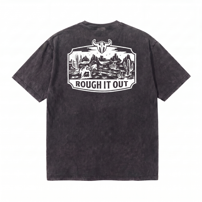 Lawless Row Rough It Out Tee | Western Desert Washed Cotton Streetwear Hover Image
