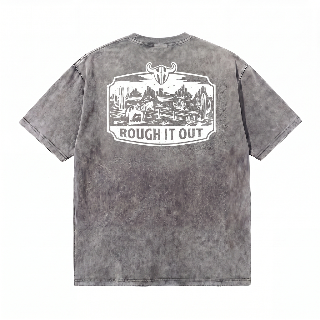 Lawless Row Rough It Out Tee | Western Desert Washed Cotton Streetwear