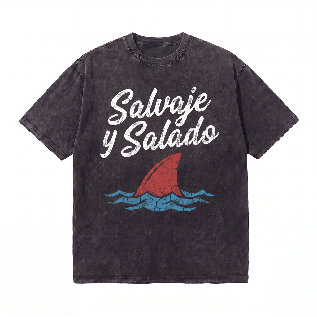 Lawless Row Salvaje y Salado Tee | Vintage Shark Washed Cotton Streetwear