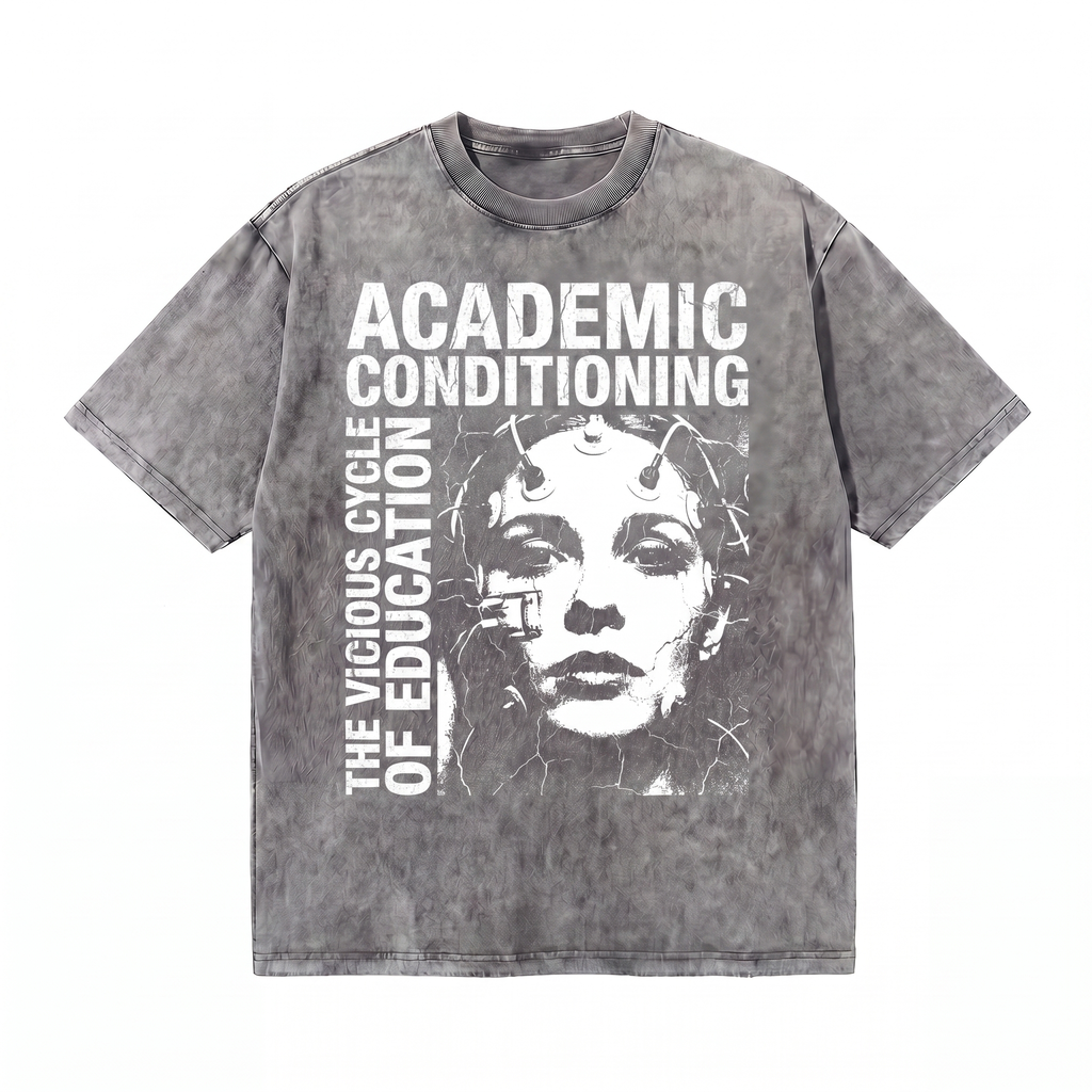 Lawless Row Academic Conditioning Tee | Anti-Establishment Washed Cotton Streetwear
