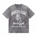 Lawless Row Anarchy & Gears Tee | Eagle Mechanic Washed Cotton Streetwear