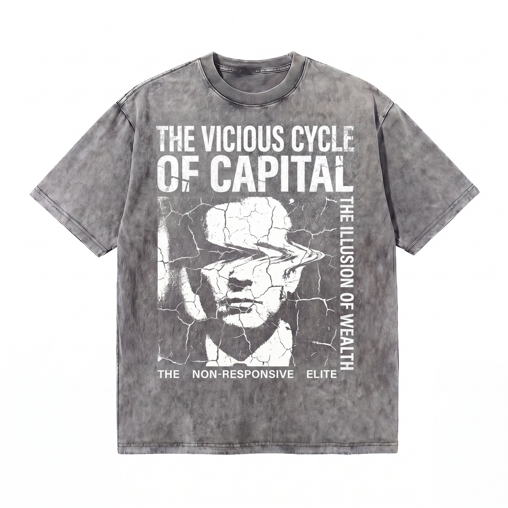 Lawless Row The Vicious Cycle of Capital Tee | Anti-Capitalist Washed Cotton Streetwear