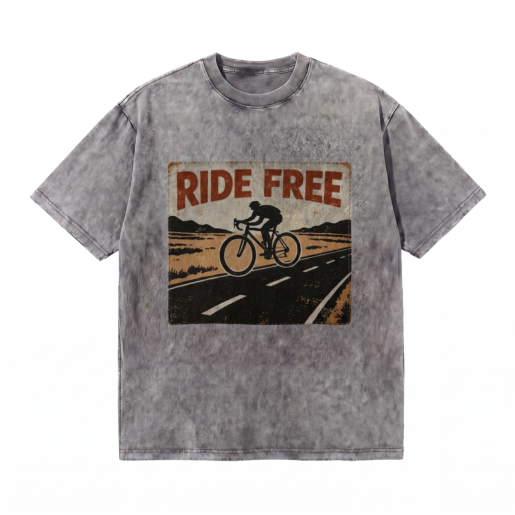 Lawless Row Ride Free Tee | Vintage Cycling Washed Cotton Streetwear