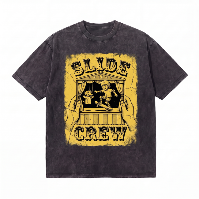 Lawless Row Slide Crew Tee | Vintage Skate Washed Cotton Streetwear Hover Image