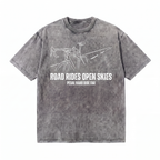Lawless Row Road Rides Open Skies Tee | Cycling Washed Cotton Streetwear