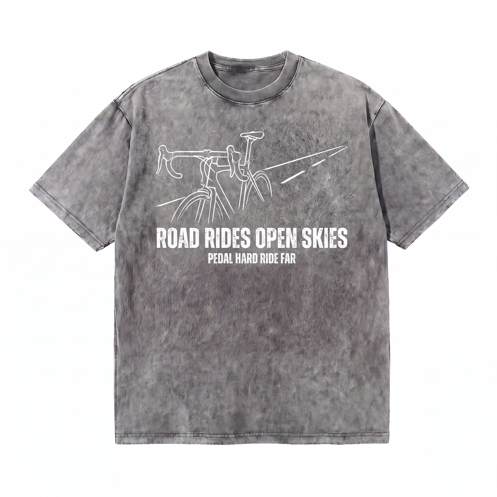 Lawless Row Road Rides Open Skies Tee | Cycling Washed Cotton Streetwear