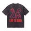 Lawless Row Live To Burn Tee | Grunge Line Art Washed Cotton Streetwear