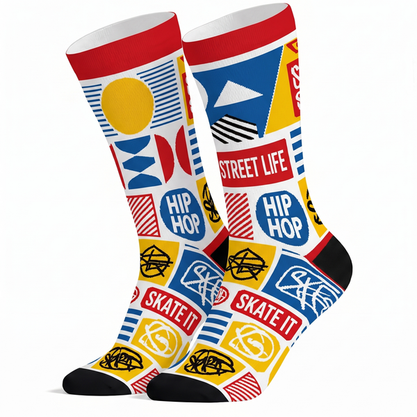 Lawless Row Street Life Hip Hop Crew Socks | 90s Skate & Bboy Socks
