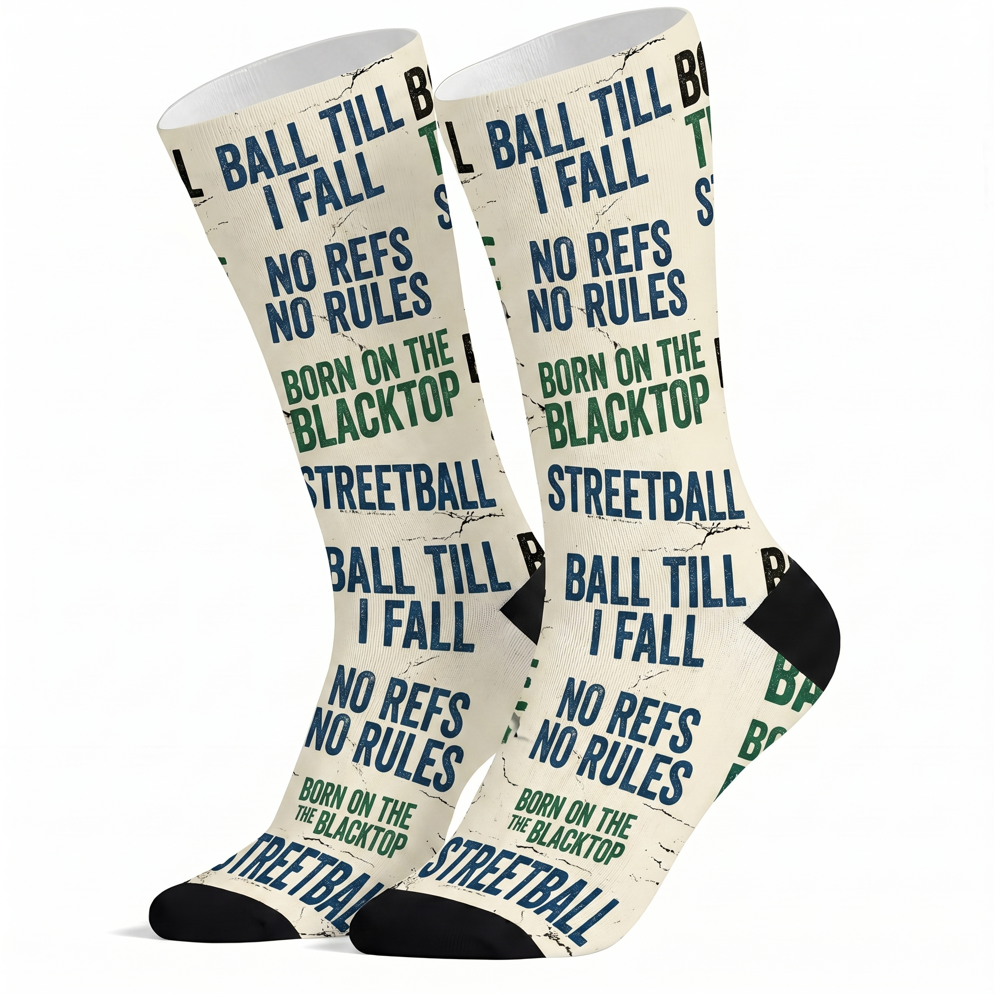 Lawless Row Streetball Socks | No Refs No Rules Basketball Crew Socks