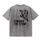 Lawless Row "Conquer The Stone" Oversized Climbing Tee | Washed Grey Streetwear