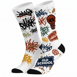 Lawless Row Old School Graffiti Crew Socks | Street Art Skull Socks