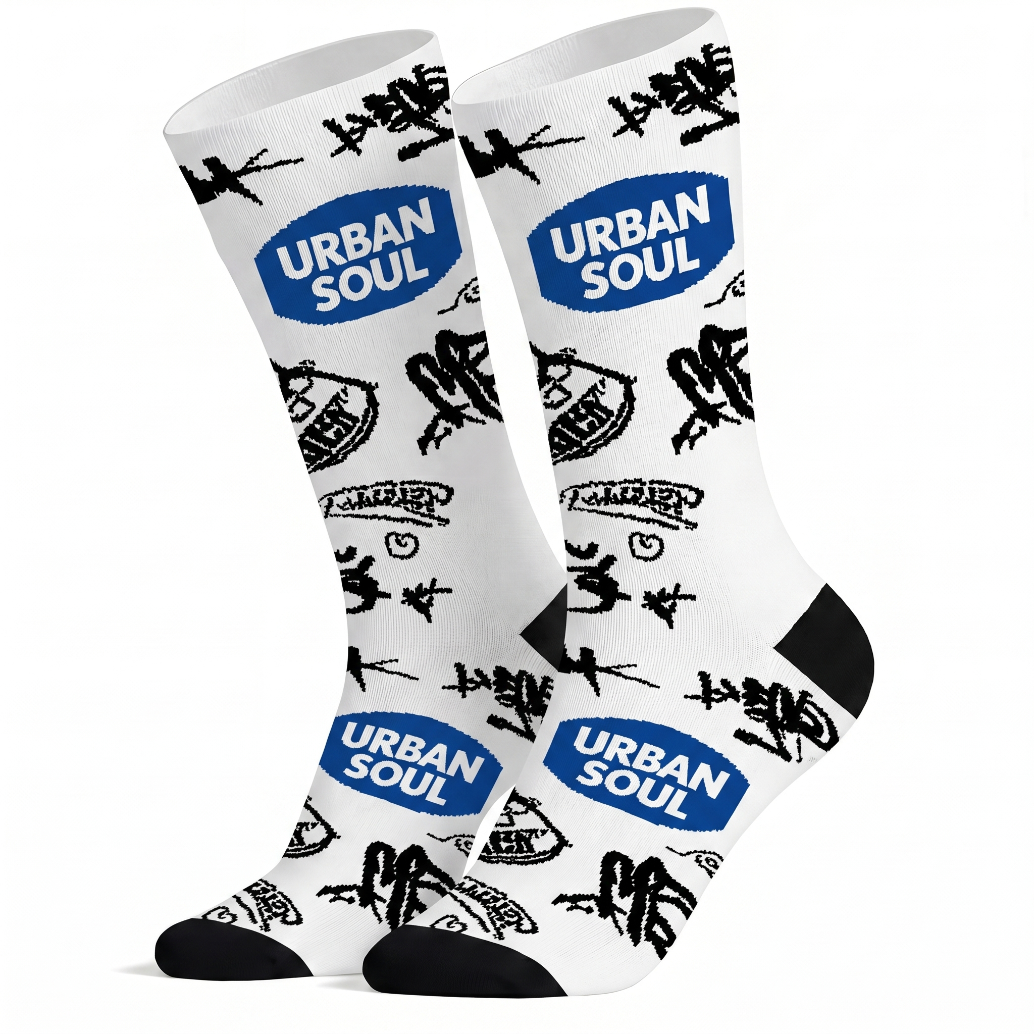Lawless Row Urban Soul Crew Socks | Graffiti Tag Streetwear Socks