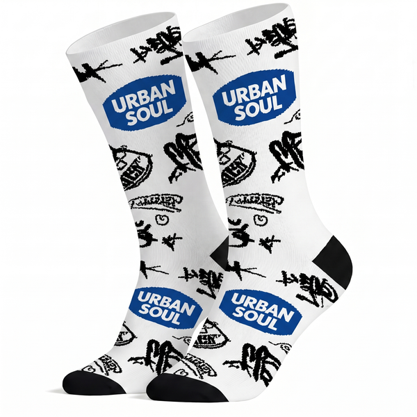 Lawless Row Urban Soul Crew Socks | Graffiti Tag Streetwear Socks