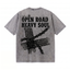 Lawless Row "Open Road Heavy Soul" Oversized Biker Tee | Washed Grey Streetwear
