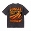 Lawless Row "Sunset Rollin' Coast Highway" Oversized Tee | Washed Black Streetwear