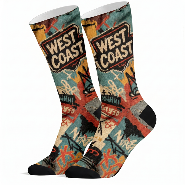 Lawless Row West Coast Graffiti Crew Socks | Retro LA Streetwear Socks