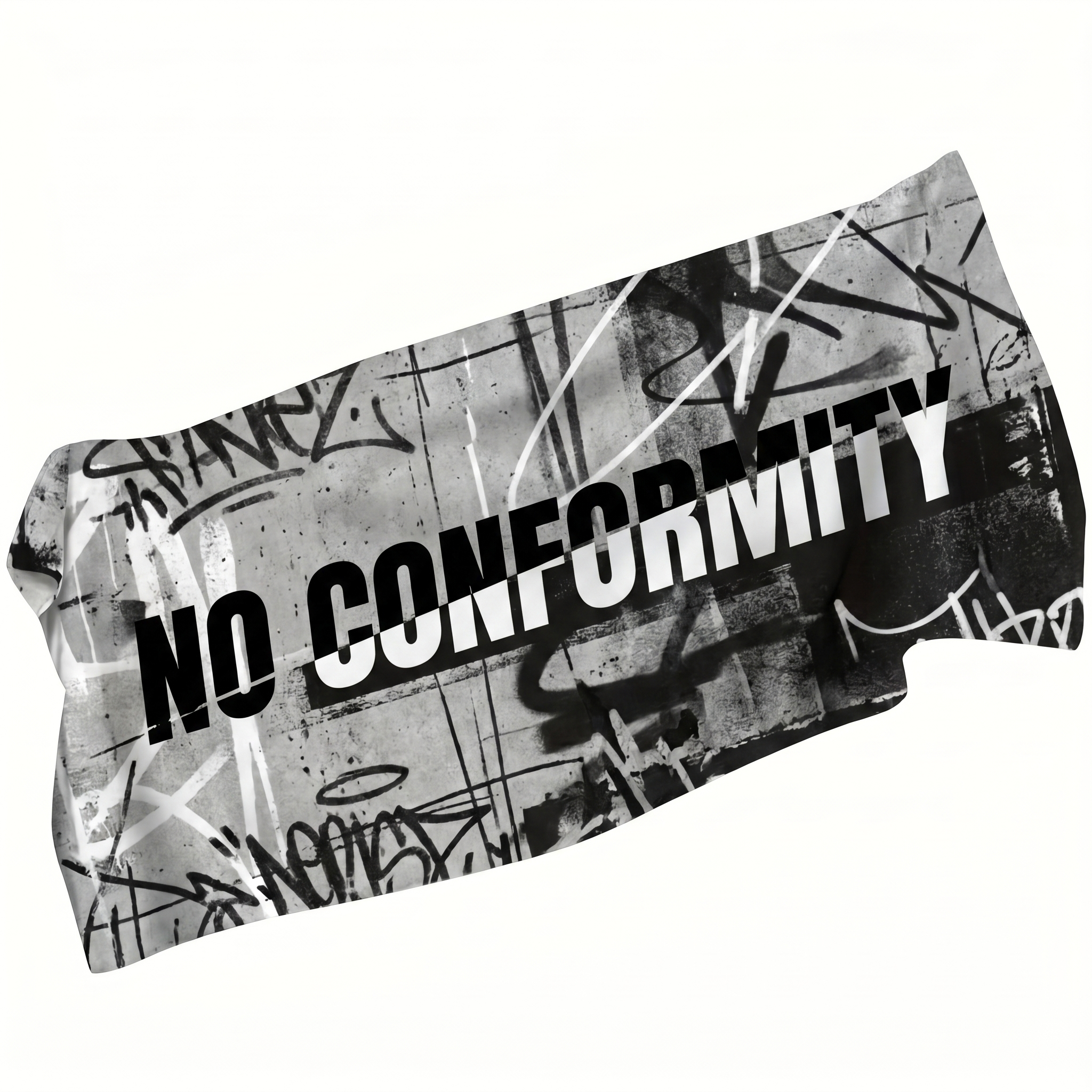 Lawless Row "No Conformity" Graffiti Beach Towel | Anti-Establishment Street Towel