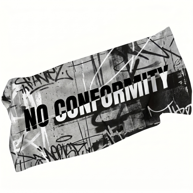 Lawless Row "No Conformity" Graffiti Beach Towel | Anti-Establishment Street Towel Hover Image