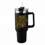 Lawless Row "Live Fast" 40oz Tumbler | Matte Black Insulated Cup