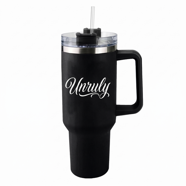 Lawless Row "Unruly" 40oz Tumbler | Matte Black Insulated Cup