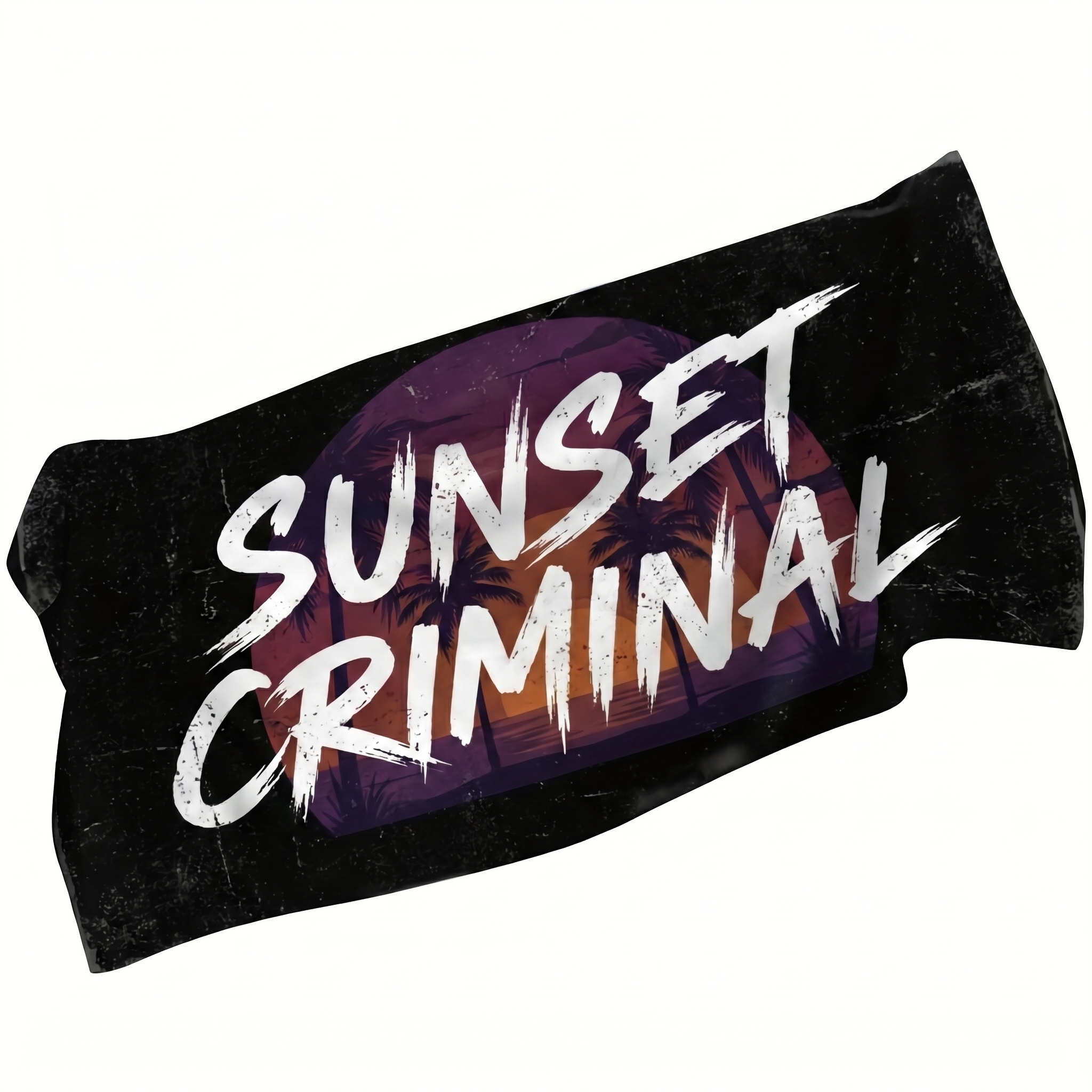 Lawless Row "Sunset Criminal" Beach Towel | Retro Palm Sunset Towel