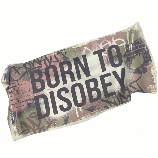 Lawless Row "Born to Disobey" Graffiti Beach Towel | Rebel Camo Streetwear Towel