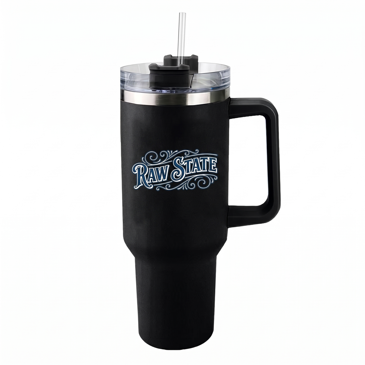 Lawless Row "Raw State" 40oz Tumbler | Matte Black Western Style Cup