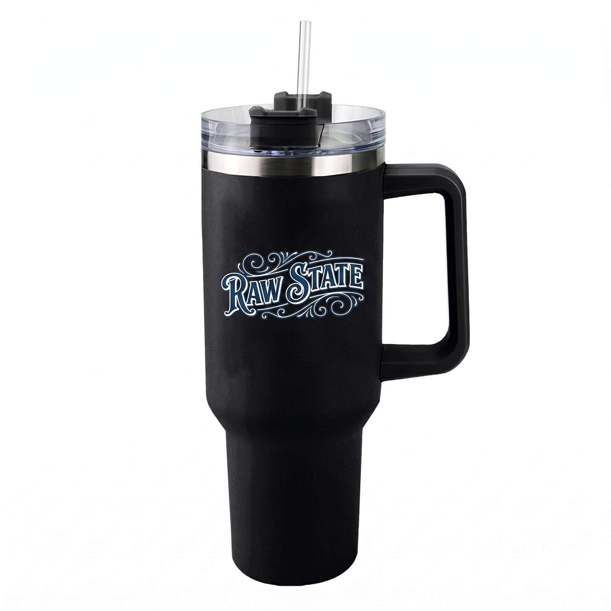 Lawless Row "Raw State" 40oz Tumbler | Matte Black Western Style Cup