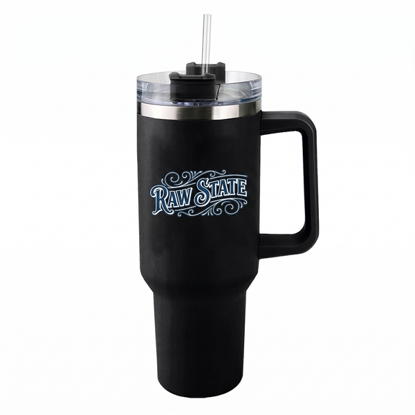 Lawless Row "Raw State" 40oz Tumbler | Matte Black Western Style Cup