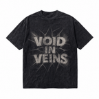 Lawless Row "Void In Veins" Oversized Grunge Tee | Washed Black Streetwear