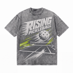 Lawless Row "Rising Pickleball" Retro Court Washed Grey Oversized Tee