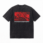 Lawless Row "Art & Sport Tribal Skate" Washed Black Oversized Tee