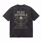 Lawless Row "Stay Humble" Pickleball Washed Black Oversized Tee