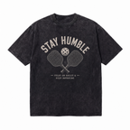 Lawless Row "Stay Humble" Pickleball Attitude Washed Black Oversized Tee