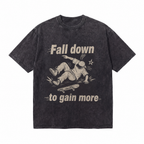 Lawless Row "Fall Down To Gain More" Skate Washed Black Oversized Tee