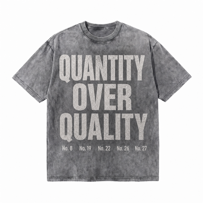 Vintage "Quantity Over Quality" Basketball Jersey Number Streetwear Tee Main Image