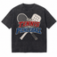 Lawless Row "From Tennis To Pickleball" Crossed Racket Washed Black Tee