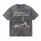 Lawless Row "Fall Down To Gain More" Skate Washed Grey Oversized Tee