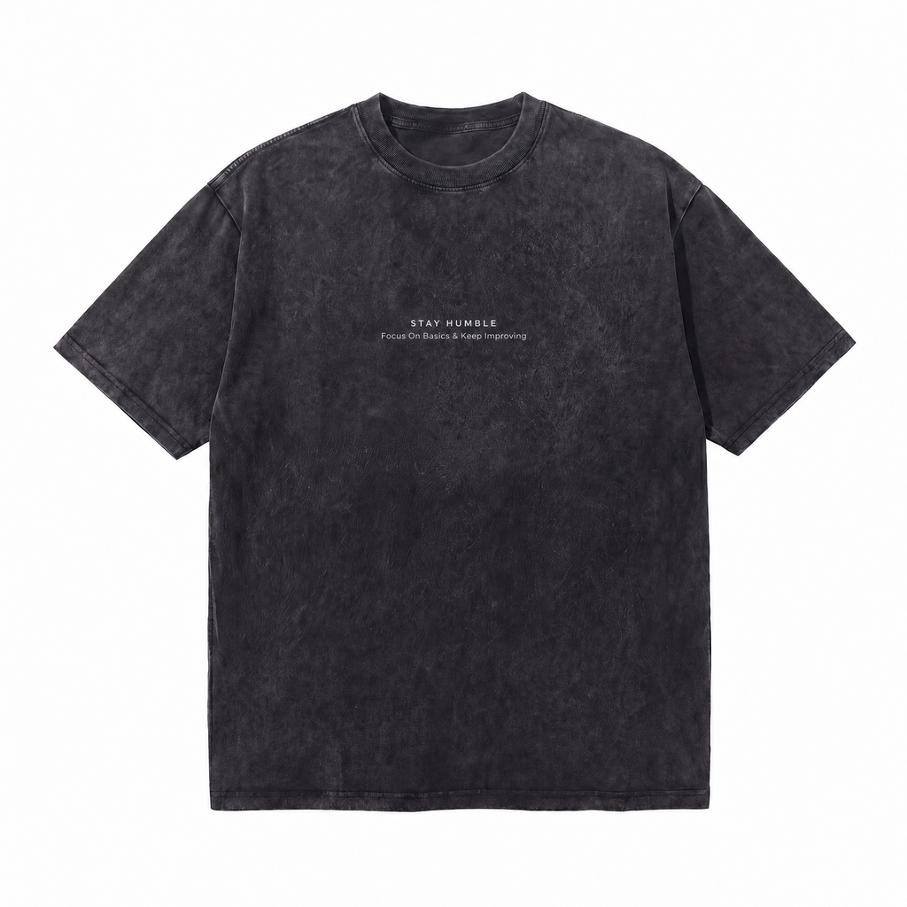 Lawless Row "Stay Humble" Minimal Washed Black Oversized Tee
