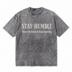 Lawless Row "Stay Humble" Minimal Washed Grey Oversized Tee
