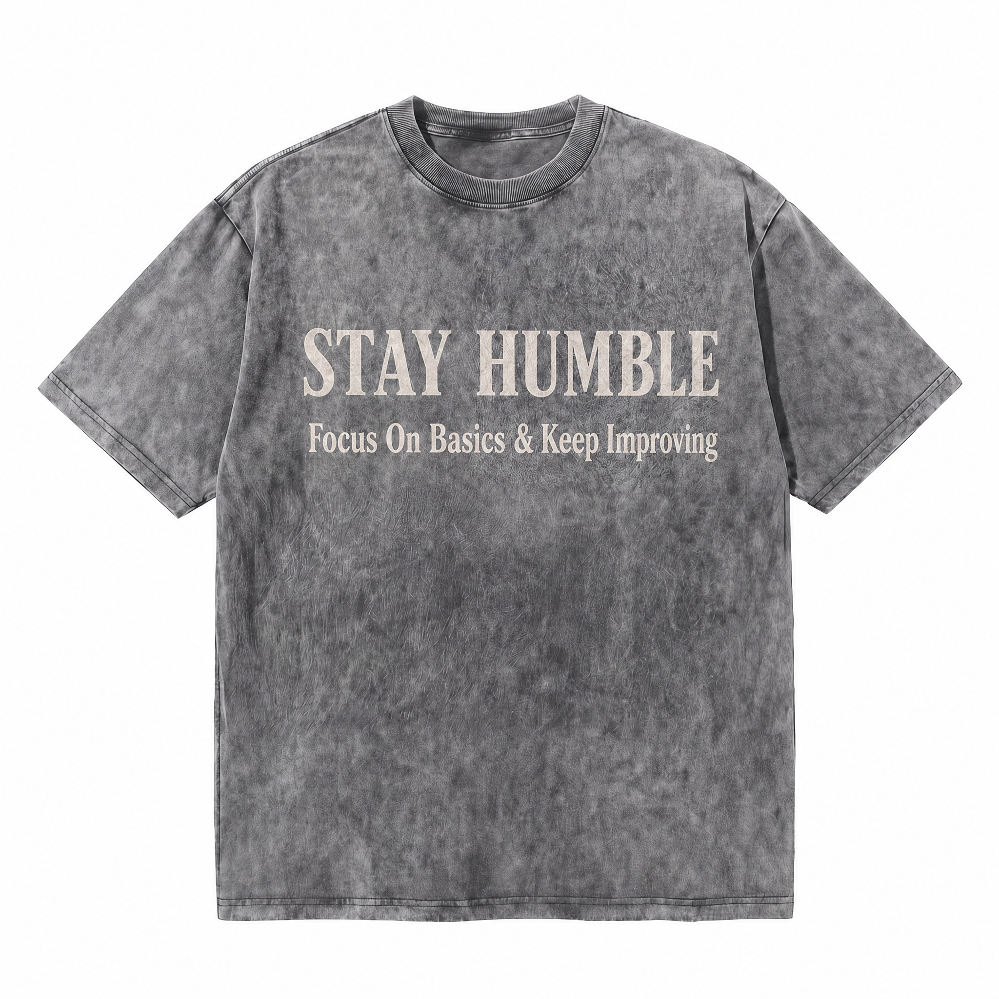 Lawless Row "Stay Humble" Minimal Washed Grey Oversized Tee