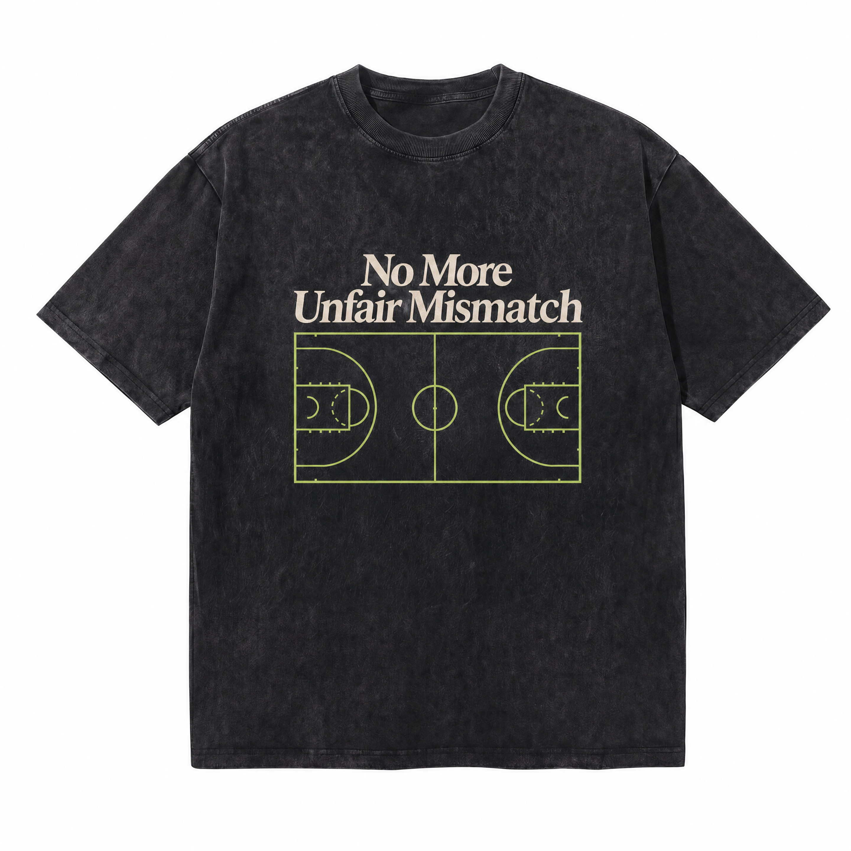 Lawless Row "No More Unfair Mismatch" Basketball Court Washed Black Tee